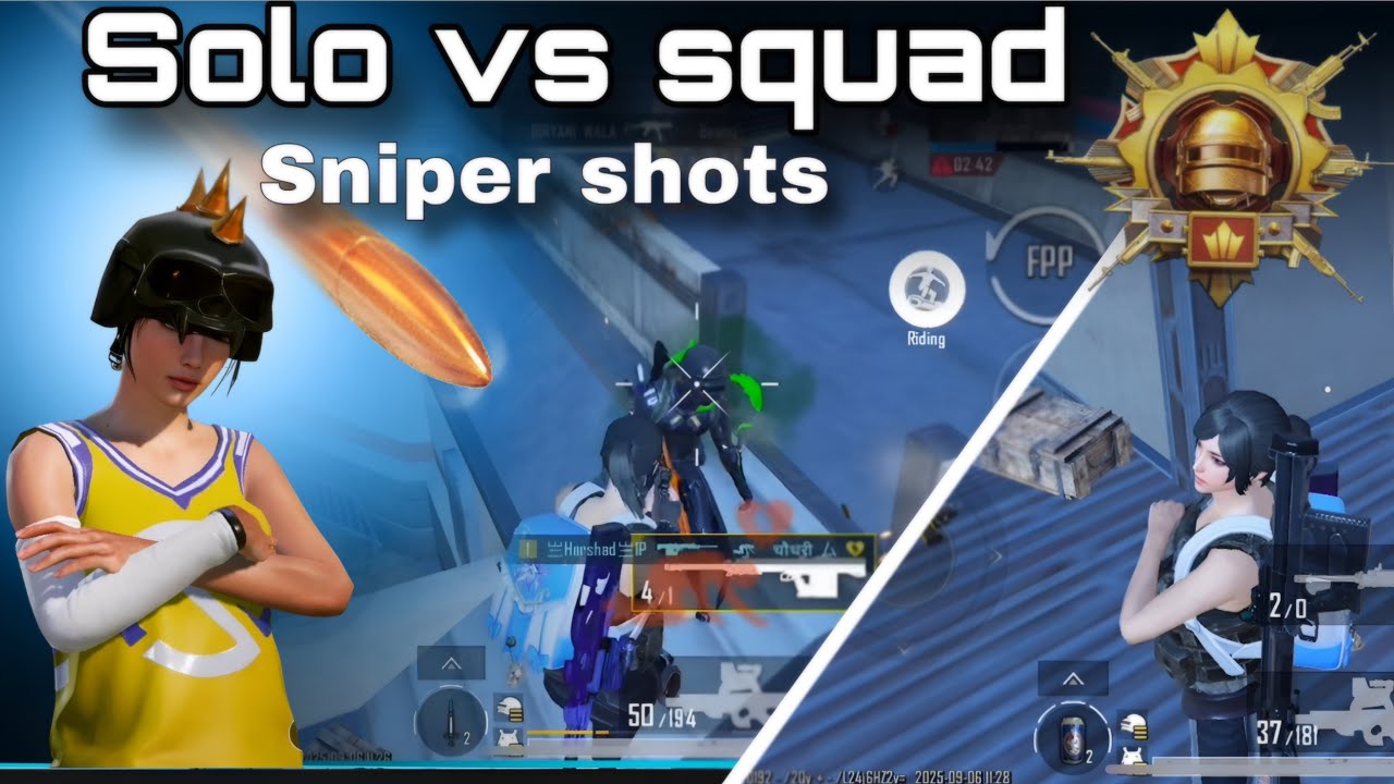Solo vs squad full rush gameplay 🥶|| close sniper shots enemy shocked 😱 ...