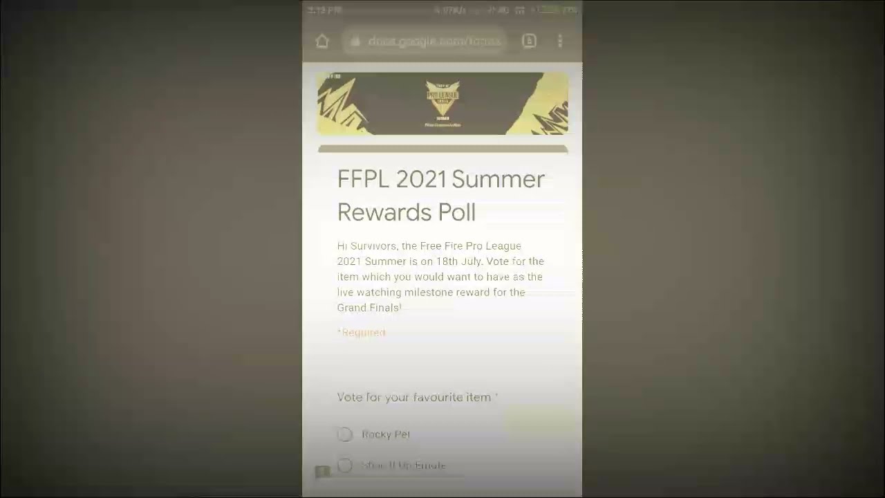 FFPL Grandfinal reward list voting for free rewards 😱