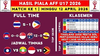 Hasil Piala AFF U17 2026 - Thailand vs Filipina - Klasemen Piala AFF U17 2026 Terbaru
