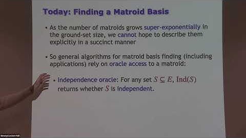 Breaking the n‾√ Barrier: New Parallel Algorithms for Finding a Matroid Basis - Aaron Putterman