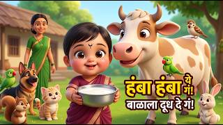 हंबा हंबा ये गं! 🐄 बाळाला दूध दे गं! | Marathi Kids Song | Mukta & Raghav