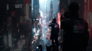 Neon Rain - Cyberpunk Skyline Live Wallpaper  #midjourney #aiwallpaper #livewallpaper #aiart