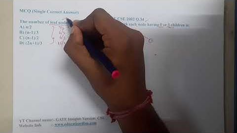 GATE CSE 2002 Q.34 || Trees ||Data Structure || GATE Insights Version: CSE