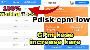 Pdisk Cpm low ? Pdisk cpm increase kese kare | best trick | how to earn money online from pdisk |