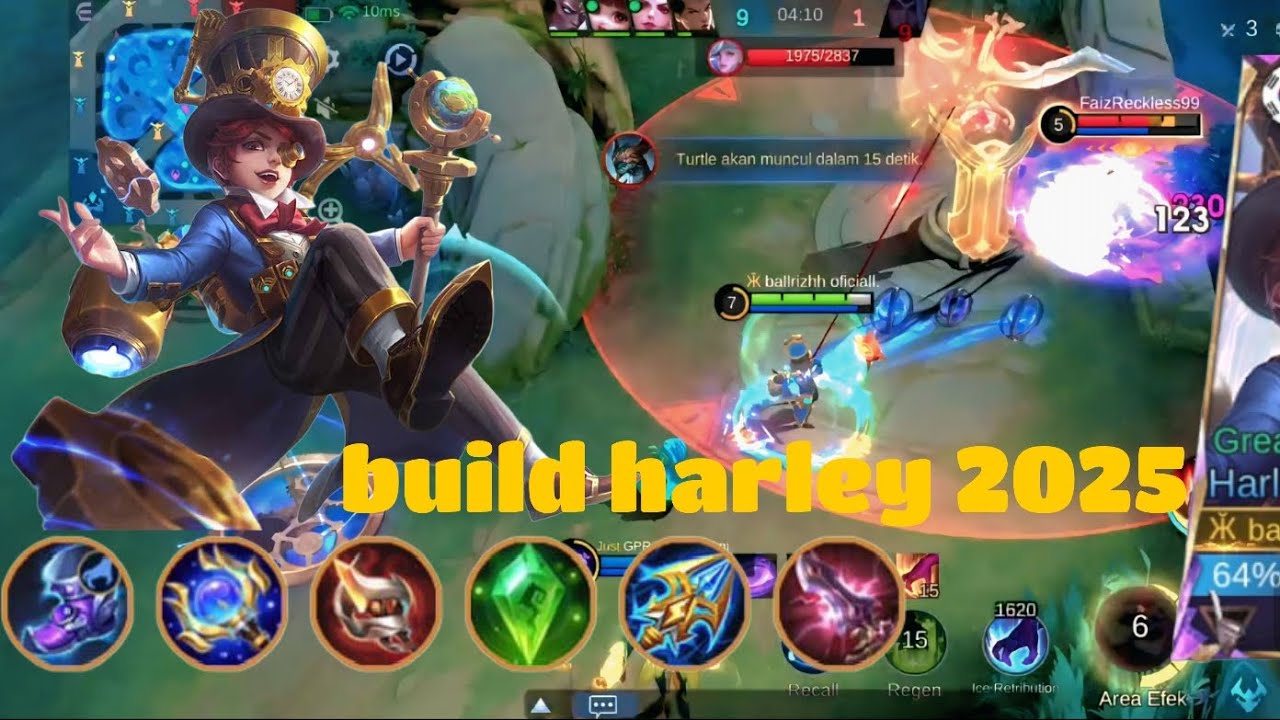 CARA MAIN HARLEY BUFF❗TIPS MAIN HARLEY SAKIT + 1 HIT ❗BUILD HARLEY TERBARU 2025 