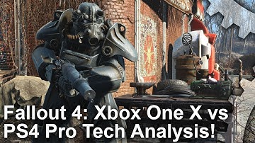 [4K] Fallout 4: Xbox One X vs PS4 Pro Graphics Comparison + Frame-Rate Test