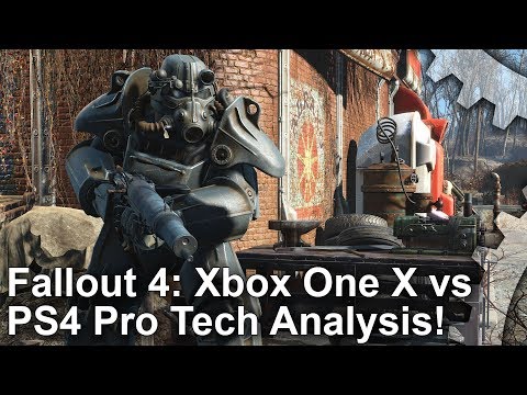 [4K] Fallout 4: Xbox One X Vs PS4 Pro Graphics Comparison + Frame-Rate Test