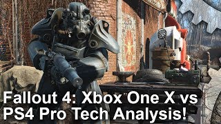 [4K] Fallout 4: Xbox One X vs PS4 Pro Graphics Comparison + Frame-Rate Test