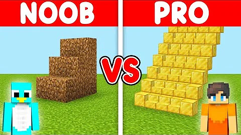 Minecraft NOOB vs PRO: LONGEST STAIRCASE BUILD CHALLENGE