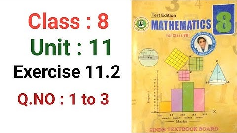 #Maths | Class 8 | Unit 11  | Exercise 11.2  Q. 1 to 3  Sindh textbook board