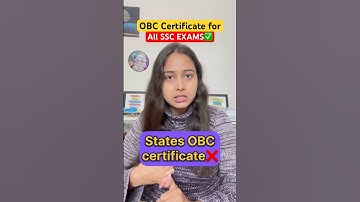 State/Centre OBC Certificate for SSC CGL| Which is correct✅?| #shorts #ssc #obc #ssccgl2024 #viral