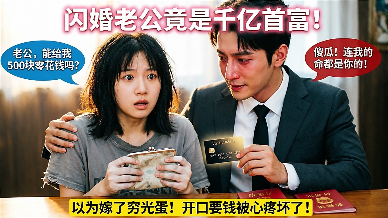 上午相亲下午领证，穷女孩不知老公是首富，吞吞吐吐要五百块零花钱被抱住痛哭