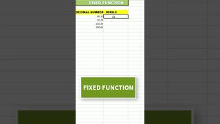 FIXED FUNCTION #shortsfeed #excel #shorts