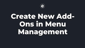 How to create new add ons using eatOS dashboard