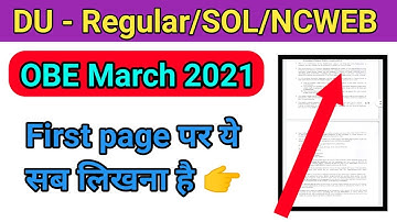 Important points, DU - Regular/SOL/NCWEB open book exam