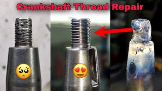 Crankshaft Thread Remaking After welding On Lathe Machine. screenshot 3