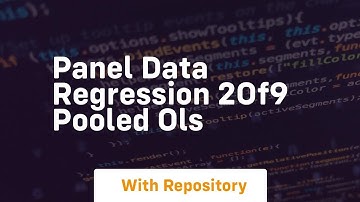 panel data regression 2of9 pooled ols