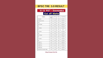 बिहार शिक्षक भर्ती TRE 3.0 Cut off  PGT Economics #bpsccutoff #pgteconomics