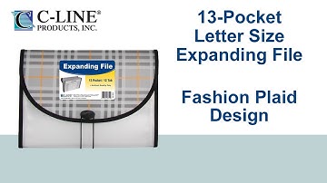 13-Pocket Letter Size Expanding File, Plaid - C-Line Products - 58312