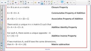 Algebra 2 Lesson 12 1 Adding & Subtracting Matrices