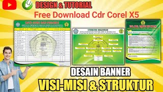 FREE DOWNLOAD DESAIN VISI-MISI DAN STRUKTUR SEKOLAH-DATA PEGAWAI SEKOLAH DI COREL DRAW X5