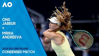Ons Jabeur V Mirra Andreeva Condensed Match | Australian Open 2024 Second Round