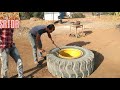 How TO Biggest Tires open roller टायर रिपेयर पंचर बनाना बड़ा टायर खोलना  श्री राम टायर्स