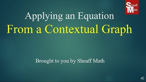 Applying an Equation from a Graph in Context - Sheaff Math