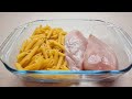 Ein schnelles Abendessenrezept für die Faulen, ein Rezept für Pasta und Hühnchen im Ofen #563