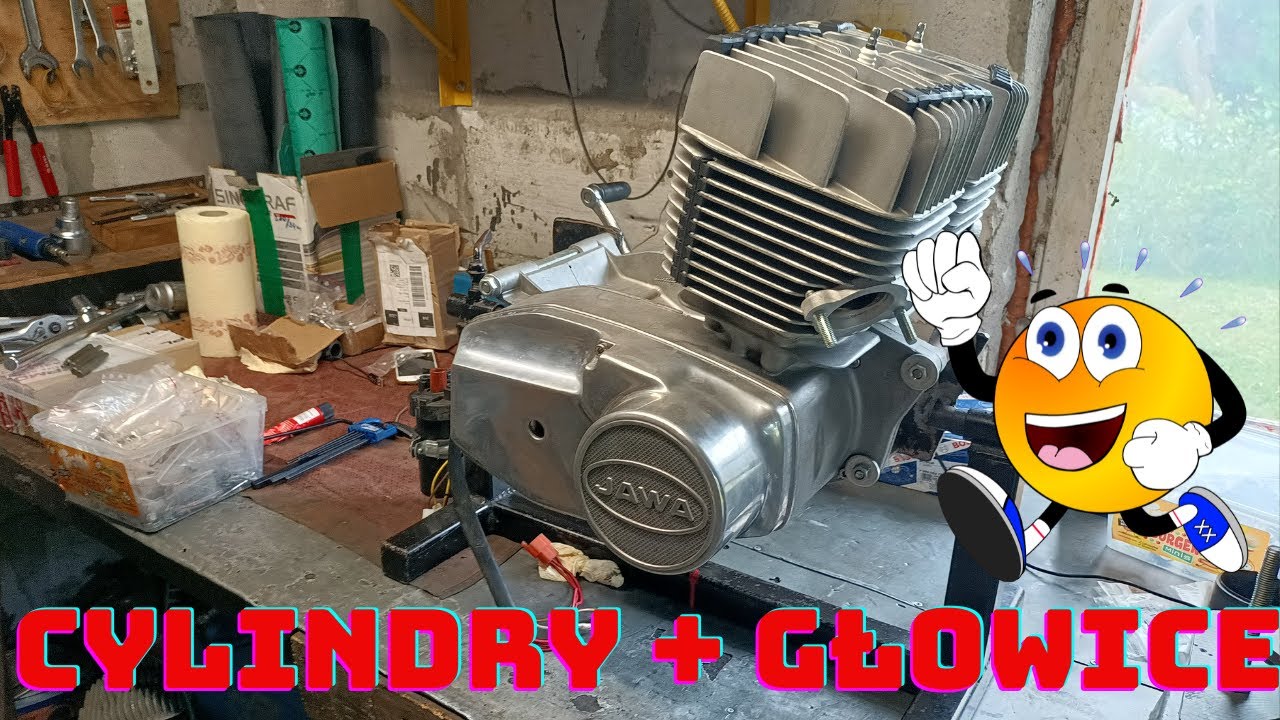 JAWA 350 TS/ Cezet 350. Montaż cylindrów i głowic