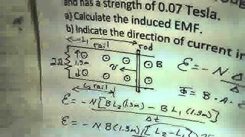 Induced EMF and Current Due to a Moving Rod on Parallel Rails