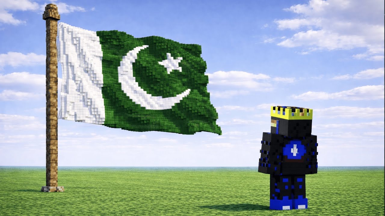 I Build AMAZING Pakistani Flag In Minecraft Hardcore - YouTube