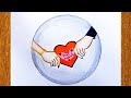 Friendship day drawing easy/ Best friend Drawing/ Circle drawing/ How to draw friendship day drawing