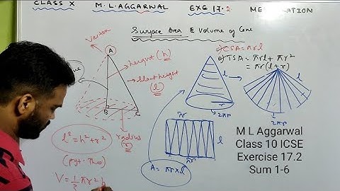 Mensuration class 10 || Icse || M L Aggarwal || Exercise 17.2 || Surface area and volume of cone