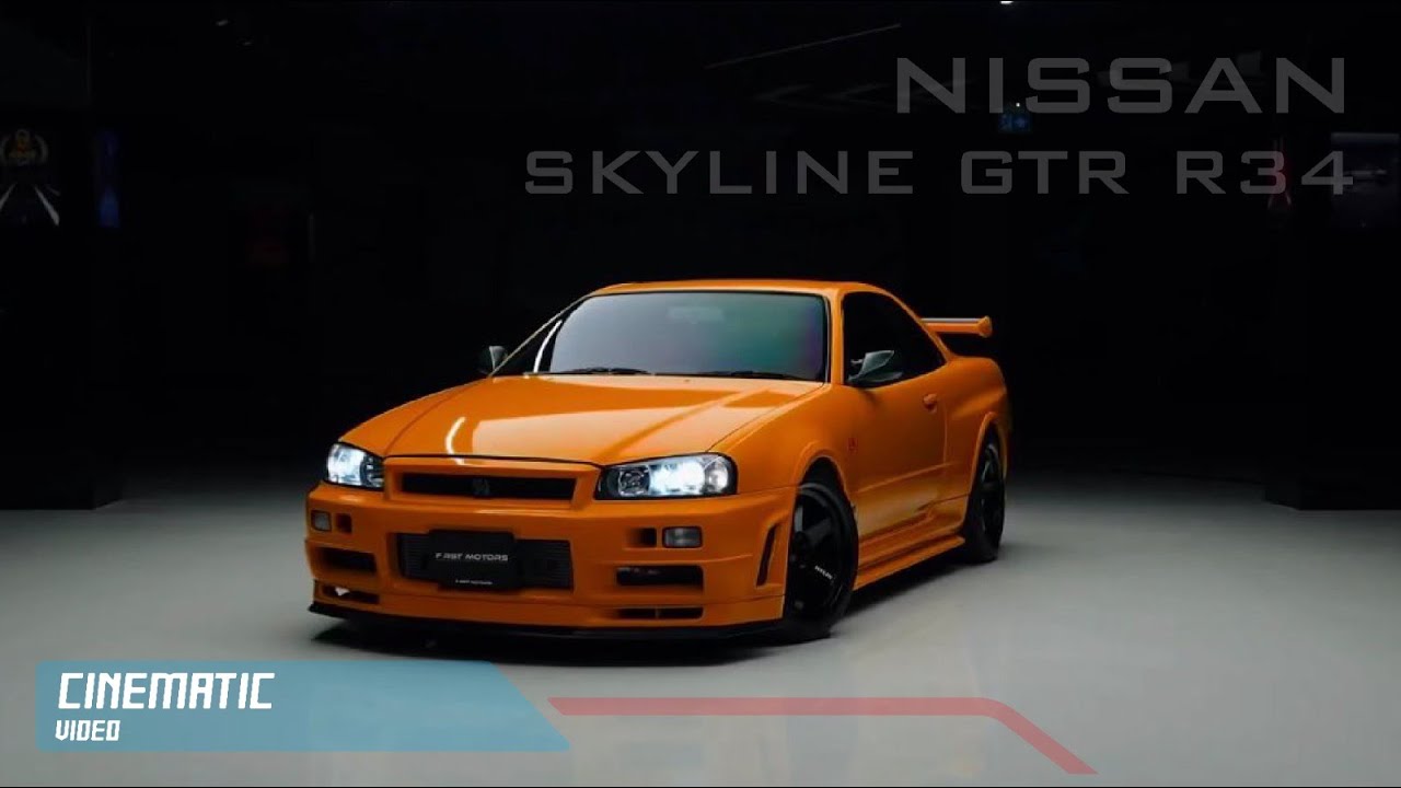 Nissan gtr skyline R34 | orange color re tuned car | godzilla nismo z ...