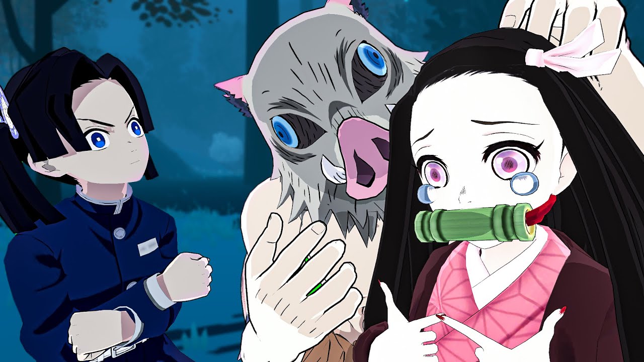 Inosuke leva Aoi e Nezuko para ah floresta em que cresceu demon slayer VR !