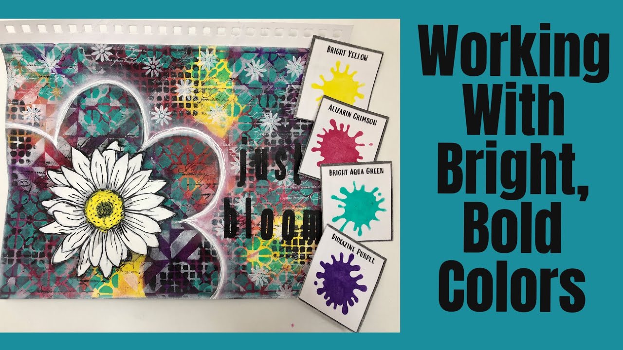 Mixed Media Art Journal Tutorial- Working with Bright Bold Color Scheme