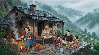 Rainy Morning in Mountain Village | Mother Makes Kheer for Family | Emotional Hindi Animation screenshot 3