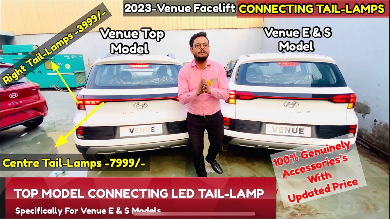 Venue S & E Modification 2023-Base To Top Model with Hyundai Genuine Parts—LED Connecting Tail lamp॥