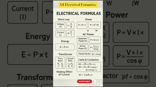 All Electrical Formulas 😱😱 #electrical #formula #tips #physics #shorts #viral