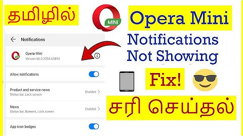 How to Fix Opera Mini Notifications Not Showing Problem In Android Mobile Tamil | VividTech