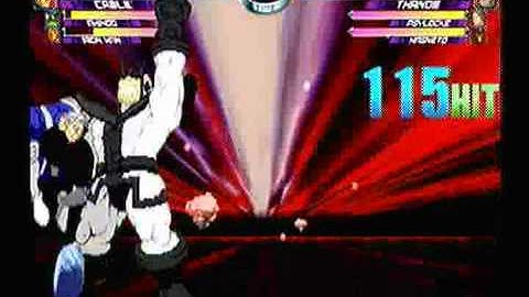 MvC2: Psy/Tha/Mag 3x Tag 115 hit 100%+ Combo
