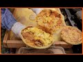 구운 호떡에 계란 치즈가 구운 계란치즈호떡 / Grilled cheese hotteok, grilled egg hotteok / korean street food