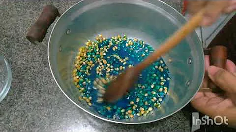 Como fazer pipoca doce azul e rosa?