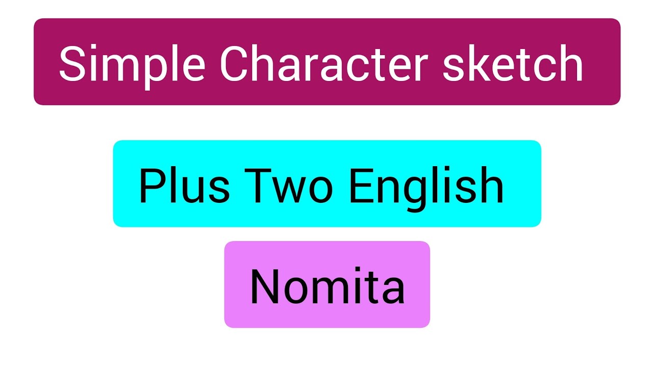 SOLUTION: Plus two english important character sketch - Studypool