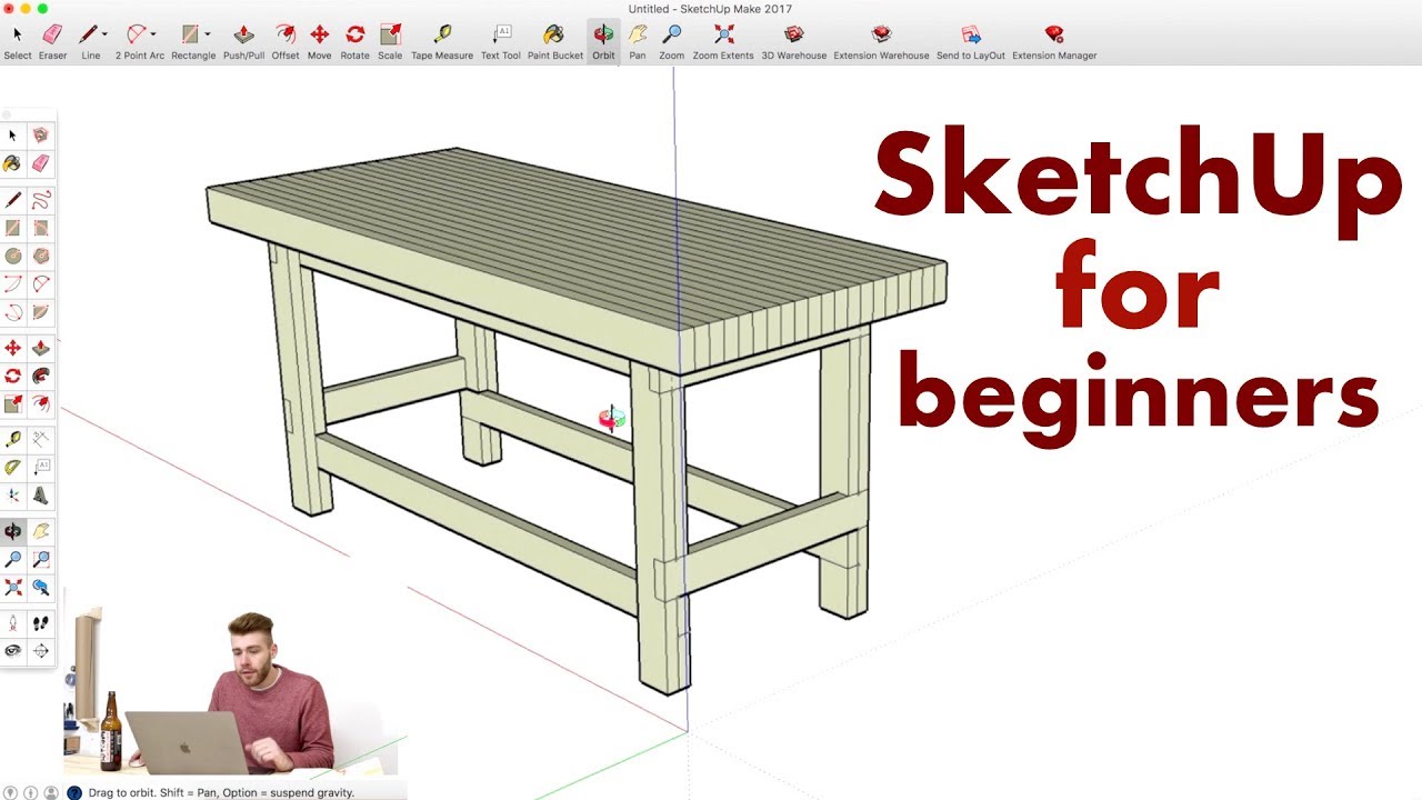 How to Model a Workbench in Sketchup // Woodworking - YouTube