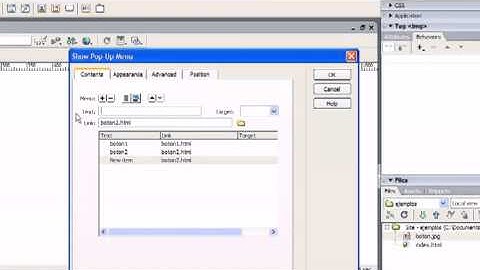 menu desplegable en dreamweaver