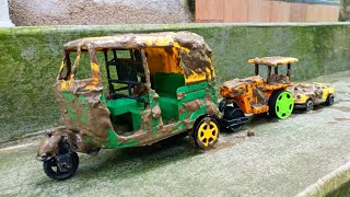 Cleaning Muddy Toys Indian CNG AutoRickshaws Ruler And Racing Car | Auto rickshaw | Auto | Kids Toy