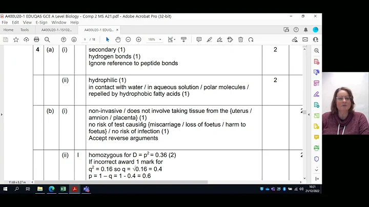 Comonent 2 paper Video 4, EDUQAS A level Biolgoy O...
