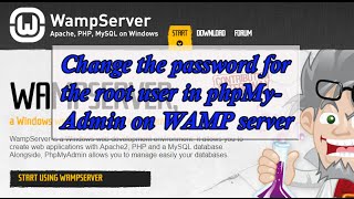 Change the password for the root user in phpMyAdmin on WAMP server